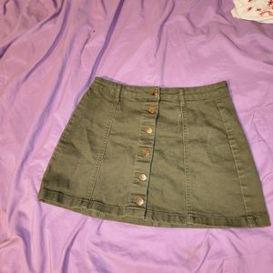 Navy Green Short Skirt